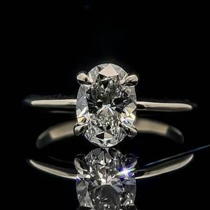 1.36 Carat Diamond Oval Solitaire Classic Engagement Ring in 14k White Gold - VS Clarity w IGI REPORT $3,950 Retail VIDEO