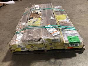 10 Boxes of TrafficMaster Grey Oak 7 mm T x 8 in. W Laminate Wood Flooring (23.9 sqftcase)  Customer Returns See Pictures