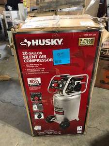 Husky 20 Gal. Vertical Electric-Powered Silent Air Compressor Costumer Returns See Pictures