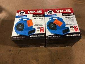 Lot of 2 B-Air 18 HP Air Mover Carpet Dryer Floor Blower Fan for Home Use in Blue Costumer Returns See Pictures