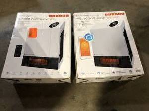 Lot of 2 Heat Storm 1,000-Watt Electric Deluxe Wall Unit Infrared Space Heater Costumer Returns See Pictures