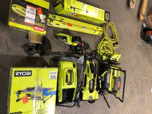 Assorted Ryobi Lawn care power tools and more untested Costumer Returns See Pictures