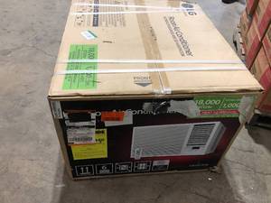 LG 18,000 BTU 230V Window Air Conditioner Cools 1000 Sq. Ft. with Heater and Remote in White Costumer Returns See Pictures