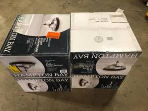 Lot of 4 Hampton Bay 2-Light 13 in. Bronze Flush Mount Ceiling Light Costumer Returns See Pictures