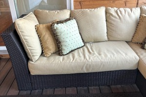 lot 2 image: Sensational Indoor  Outdoor Patio Sectional with Ottoman