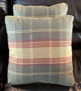 lot 44 image: Two Decorative Plaid Pillows