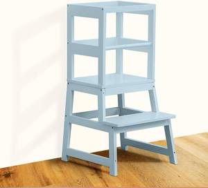 lot 5 image: Kitchen Step Stool for Toddlers with Non-Slip Mat, WOOD CITY Wooden Kids Montessori Learning