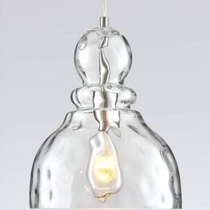 lot 86 image: FookChak Hammered Glass  Brushed Nickel Pendant Lighting 10inch Large Glass