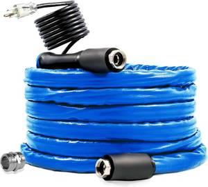 lot 88 image: Camco 50-Ft Heated Water Hose for RV - Water Line Freeze Protection Down to -20°F-28°C - Features Energy-Saving Thermostat & Includes Adapter for Connection to Either End of Hose