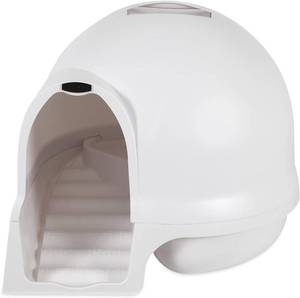 lot 97 image: Petmate Booda Clean Step Cat Litter Box Dome Pearl White, Made in USA