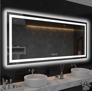 lot 87 image: TOOLKISS 60 in. W x 30 in. H Rectangular Frameless LED Light Anti-Fog Wall Bathroom Vanity Mirror with Backlit and Front Light Model # TK23600