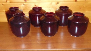 lot 9 image: Set of 6 Ruby Red Pendant Lamp Glass Shade(Globes)
