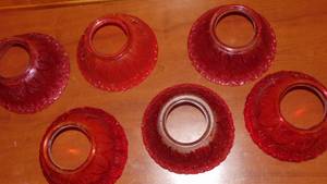 lot 15 image: Set of 6 Ruby Red Chandelier Globes