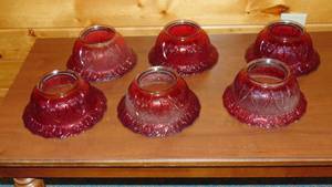 lot 16 image: Set of 6 Ruby Red Chandelier Globes