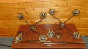 lot 37 image: Mixed Lot of 4 Lamp Chandeliers for Parts or Repair