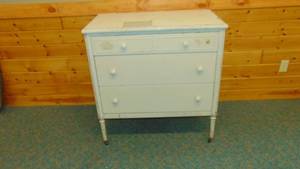 lot 45 image: 1930s Steel 3 Drawer Dresser  34 12W x 19 12D x 36H