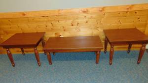 lot 70 image: Kimball Lodging Group Cocktail Table and Two Lamp Tables