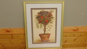 lot 72 image: Topiary Roses and Grapes Framed Print 26 12 x 34 34