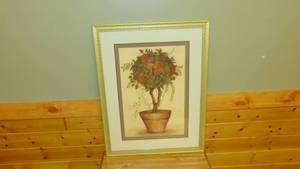 lot 73 image: Topiary Roses and Grapes Framed Print 26 12 x 34 34