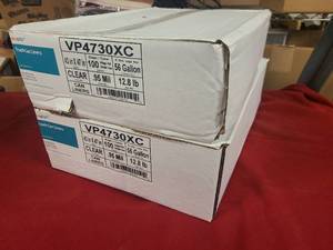 2 Boxes of Novaplus Trash Can Liners 100ct Clear 56 Gallon