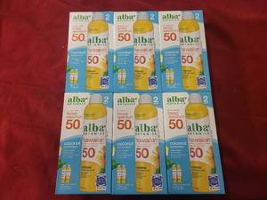 MM 6 Boxes of Alba Botanical Hawaiian 50 SPF Coconut Sunscreen