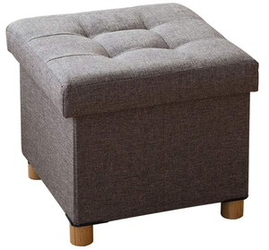 lot 107 image: Stools Ottoman Footstool Storage Chests Folding Pouffes Wood Legs