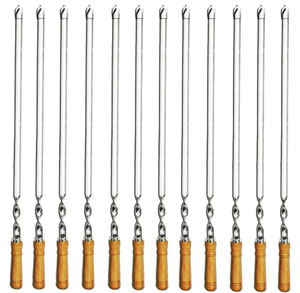 lot 139 image: Amestar 12 Pack Kabob Skewers BBQ Barbecue Skewers Stainless Steel