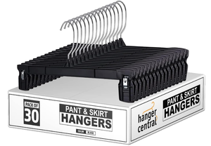 lot 142 image: Hanger Central 30 Pack Space Saving Heavy Duty Slim Plastic