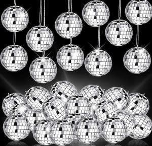 lot 326 image: Hoolerry 65 Pcs Christmas Mirror Disco Balls Ornaments