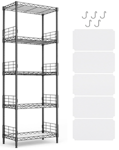lot 335 image: LINSY HOME Upgrade 5-Tier Storage Shelves
