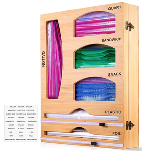 lot 347 image: Ziplock Bag Organizer and Plastic Wrap Dispenser