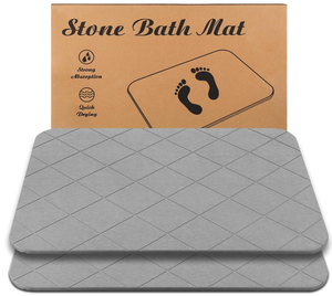 lot 365 image: JIZEUO Stone Bath Mat, Diatomaceous Earth Shower Mat