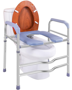 lot 373 image: Deewow Raised Toilet Seat with Handles 400lbs