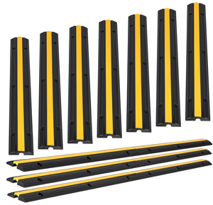 lot 376 image: Ripeng 6 Pcs Channel Rubber Cable Protector Ramps Traffic Speed Bumps