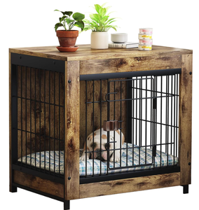lot 377 image: AZERPIAN Dog Crate Furniture Kennel End Table Indoor