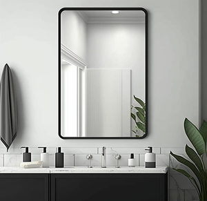 lot 386 image: USHOWER Black Bathroom Mirror for Over Sink