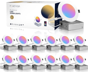 lot 404 image: POWERASIA 12 Pack Smart Recessed Lighting 6 Inch
