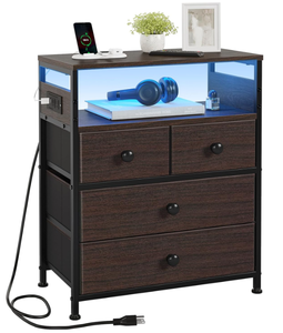 lot 411 image: REAHOME Nightstand with Charging Station