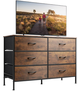 lot 413 image: WLIVE Wide Dresser with 6 Drawers, TV Stand for 50 TV