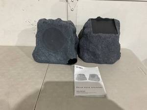 lot 414 image: Victrola Outdoor Rock Speaker Pair - Wireless Bluetooth DAMAGE