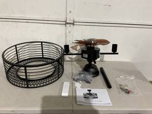 lot 446 image: QUTWOB 20 Caged Ceiling Fans with Lights and Remote