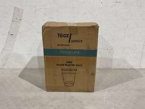 lot 322 image: FOCUSLINE 200 PACK 16oz Clear Plastic Cups with Lids