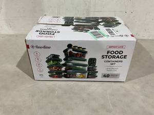 lot 380 image: FineDine 40-Piece Food Storage Containers With Lids