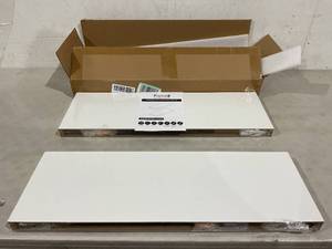 lot 108 image: Fixwal White Floating Shelves, Set of 2 Wall Shelves