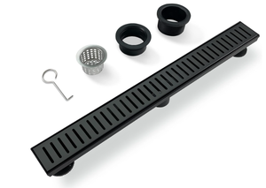 lot 277 image: LOT OF 2 24 Inch Black Linear Shower Drain