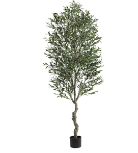lot 278 image: VIAGDO Olive Tree Artificial Indoor 7ft Tall Fake Potted Olive Silk Tree