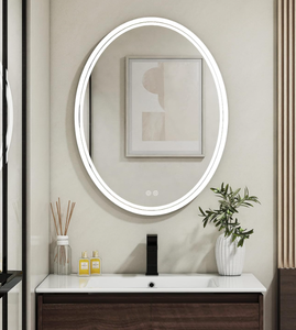 lot 287 image: BuLife 32 x 24 inch Oval LED Bathroom Mirror Anti-Fog 3