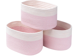 lot 299 image: CubesLand Pink Storage Basket Bins for Shelves Closet Storage