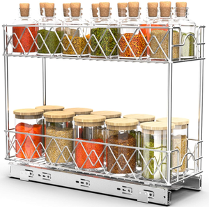 lot 480 image: LYNNON 2 Tier Pull Out Cabinet Organizer Heavy Duty