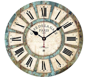 lot 490 image: Qukueoy Silent Round Wooden Wall Clock